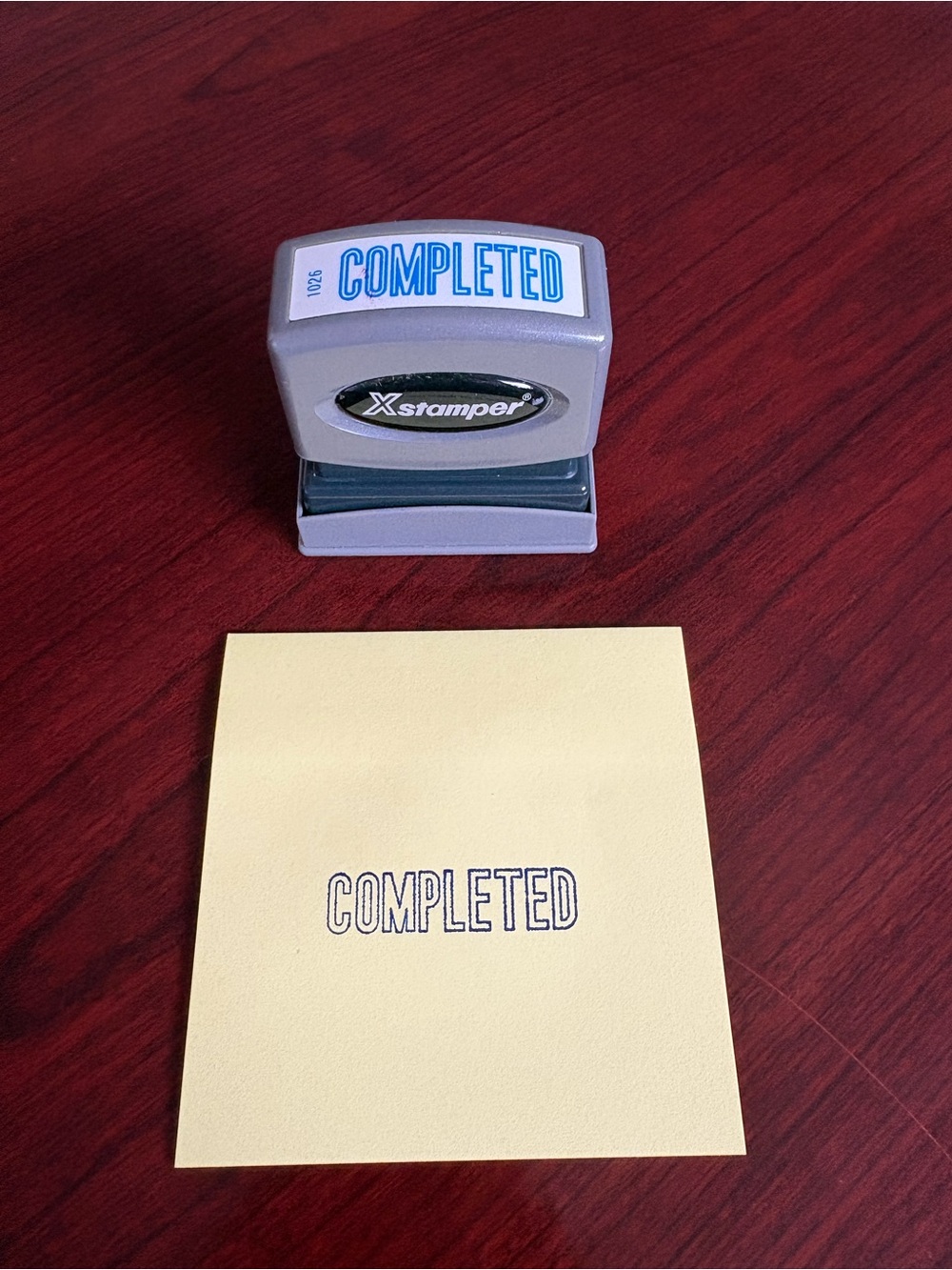 Gray 'Completed' Self-Inking Stamp